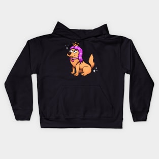 Cute Golden Retriever Princess Kids Hoodie